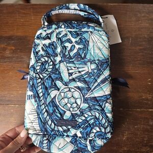 Vera Bradley Blue Quilted Floral Travel Pouch
